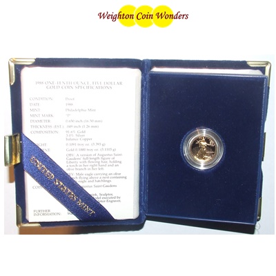 1988 Gold Proof 1/10th EAGLE